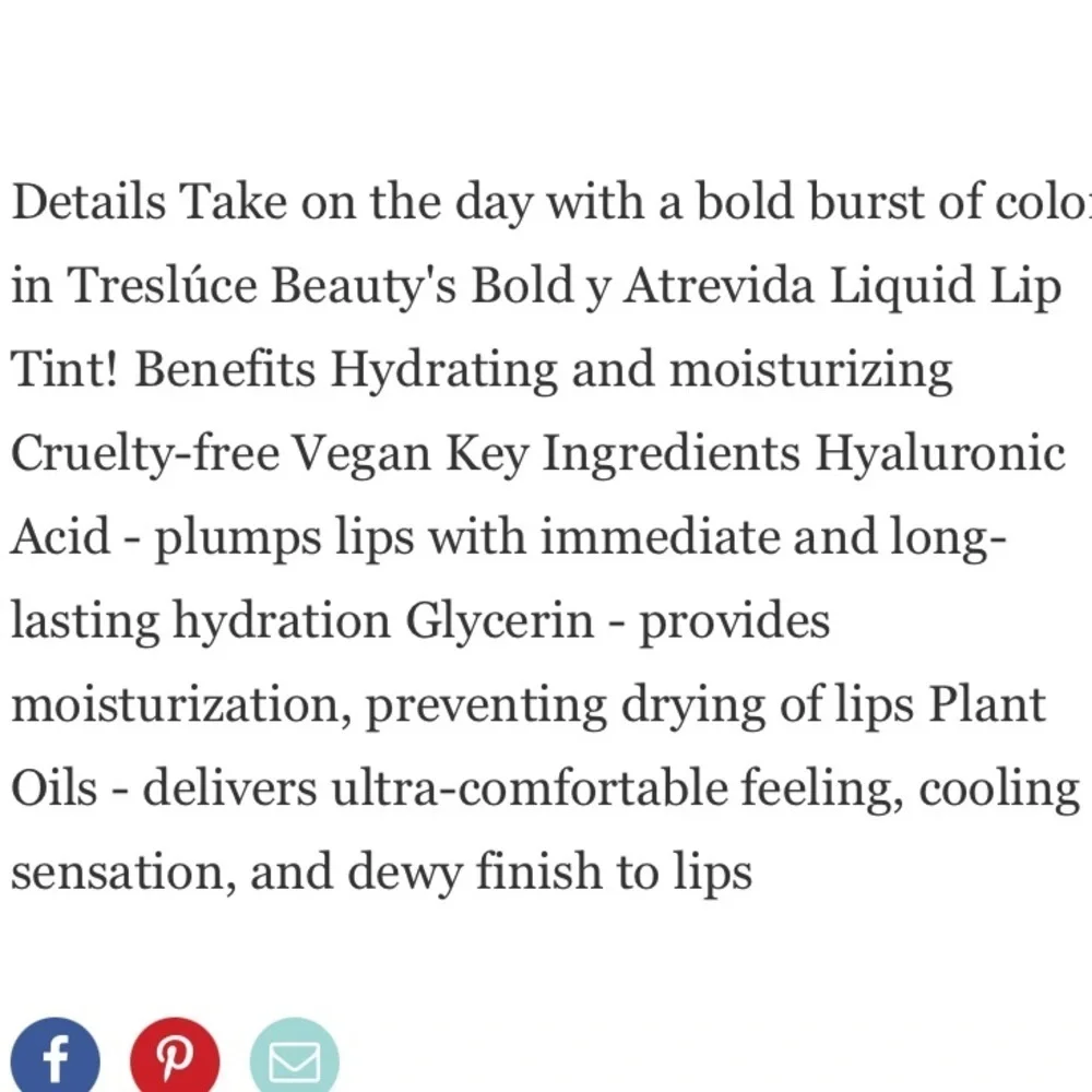 Treluce Beauty New Bold y Atrevida Liquid Lip Tint in Daring Plumping Full Size